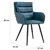 Set of 2 Modern PU Leather Dining Chairs with Armrests & Metal Legs