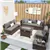 2PCS Outdoor Wicker Armless Sofa Set with Cushions (Grey)