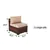 2PCS Outdoor Wicker Armless Sofa Set with Cushions (Khaki)