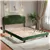 Queen Velvet Bed Frame with adjustable headboard, no box spring needed