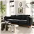 Valencia Artisan Leather Three Seats Sofa, Black