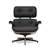 Valencia Armoni Eames Replica Leather Lounge Chair & Ottoman, Black