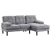 Grey Tufted Corner Sofa with Right Chaise