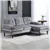 Grey Tufted Corner Sofa with Right Chaise