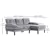 Grey Tufted Corner Sofa with Right Chaise