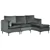 Grey L-Shaped Sectional Sofa with ottoman