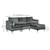 Grey L-Shaped Sectional Sofa with ottoman