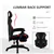 Thick Padded Racing Gaming Chair with Footrest & Lumbar Support