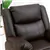 Thick Padded Rich Brown Manual Recliner Chair, Footrest & Side Pockets