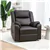 Thick Padded Rich Brown Manual Recliner Chair, Footrest & Side Pockets