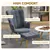 Stylish and Comfortable Modern Accent Chair with Ottoman, Grey Velvet