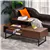 Modern Lift Top Coffee Table with Hidden Storage, Metal Frame, Brown