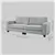 3 Seater Sofa with Spring Cushion and Cup Holders, Light Grey