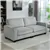 3 Seater Sofa with Spring Cushion and Cup Holders, Light Grey