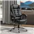 High Back PU Leather Recliner Chair - Black