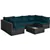 7 Pieces Sectional Wicker Sofa Set with Tempered Glass Top