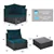 7 Pieces Sectional Wicker Sofa Set with Tempered Glass Top