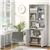 66 Inch Tall Double Door Adjustable Storage Shelf Bookcase