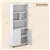 66 Inch Tall Double Door Adjustable Storage Shelf Bookcase