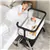 Foldable baby bassinet with wheels and storage tray, Adjustable Height