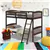 ClimbSecure Hardwood Twin Bunk Bed - Brown