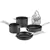 N61-11 Nonstick Hard-Anodized 11-Piece Nesting Cookware Set–Black