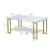 2 Tier Coffee Table with Gold Metal Frame