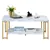 2 Tier Coffee Table with Gold Metal Frame