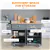 Drop-Leaf Kitchen Island with Scratch-Resistant Rubber Wood Top