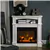 Freestanding Electric Fireplace with Mantel, Wooden Cabinet, Remote Co