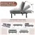 Convertible Sofa Bed - Gray