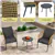 3-Piece Outdoor Furniture Set, Patio Wicker Bistro Set with Coffee Tab