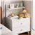 Set of 2, Kids' Nightstand, Bedside Table with Shelf (White)