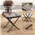 Compact Bistro Set with Reclining Chairs and Glass Table, Grey