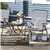 Compact Bistro Set with Reclining Chairs and Glass Table, Grey