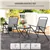 Compact Bistro Set with Reclining Chairs and Glass Table, Grey