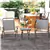 Compact Bistro Set with Reclining Chairs and Glass Table, Grey