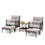 5 Pieces Wicker Patio Furniture Set Ottomans and Side Table