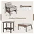 5 Pieces Wicker Patio Furniture Set Ottomans and Side Table