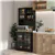 Kitchen Buffet with Hutch, Storage Pantry, 3 Cabinets, 2 Shelves, Blac