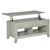 Lift Top Coffee Table with Hidden Storage and Open Shelves, Light Grey