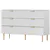 Modern 6-Drawer Dresser for Bedroom with Gold Legs and Handles, White