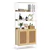 Rattan Bookshelf Ladder Shelf with 2 Doors Rectangle Storage