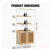 Rattan Bookshelf Ladder Shelf with 2 Doors Rectangle Storage