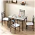 5 Pieces Marble Dining Table Set with 4 Chairs