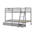 Twin Over Twin Bunk Bed with 2 Storage Drawers and Ladder