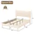 Queen Size Bed Frame with Nail Headboard and Wooden Slats