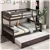 Twin Over Full Bunk Bed with Pull-out Trundle and Ladder