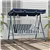 3-Seater Outdoor Porch Swing with Adjustable Canopy, Blue and White