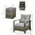 3 Pieces Wicker Patio Furniture Set with Storage Coffee Table, Grey